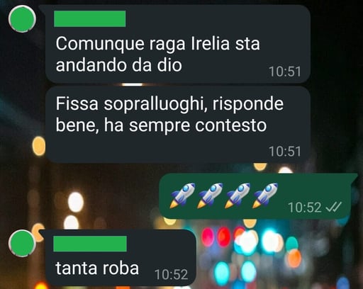 Customer conversation with an Irelia agent