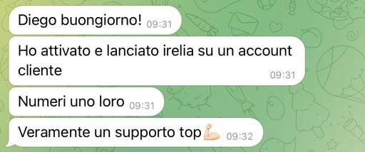 Customer conversation with an Irelia agent