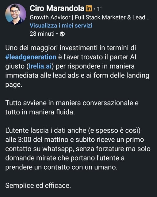 Customer conversation with an Irelia agent